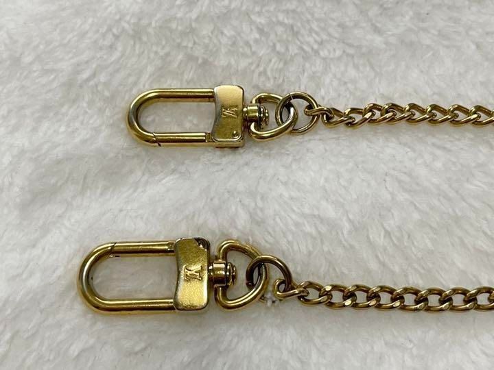 Louis Vuitton Authentic Wallet Chain Strap Charm Gold LV Vintage From Japan  Used