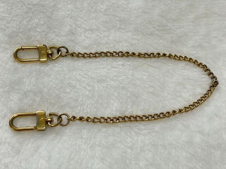 Louis Vuitton Authentic Wallet Chain Strap Charm Gold LV Vintage From Japan  Used