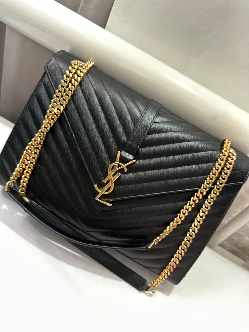 Authentic YSL envelope bag large, Luxury, Bags & Wallets on Carousell