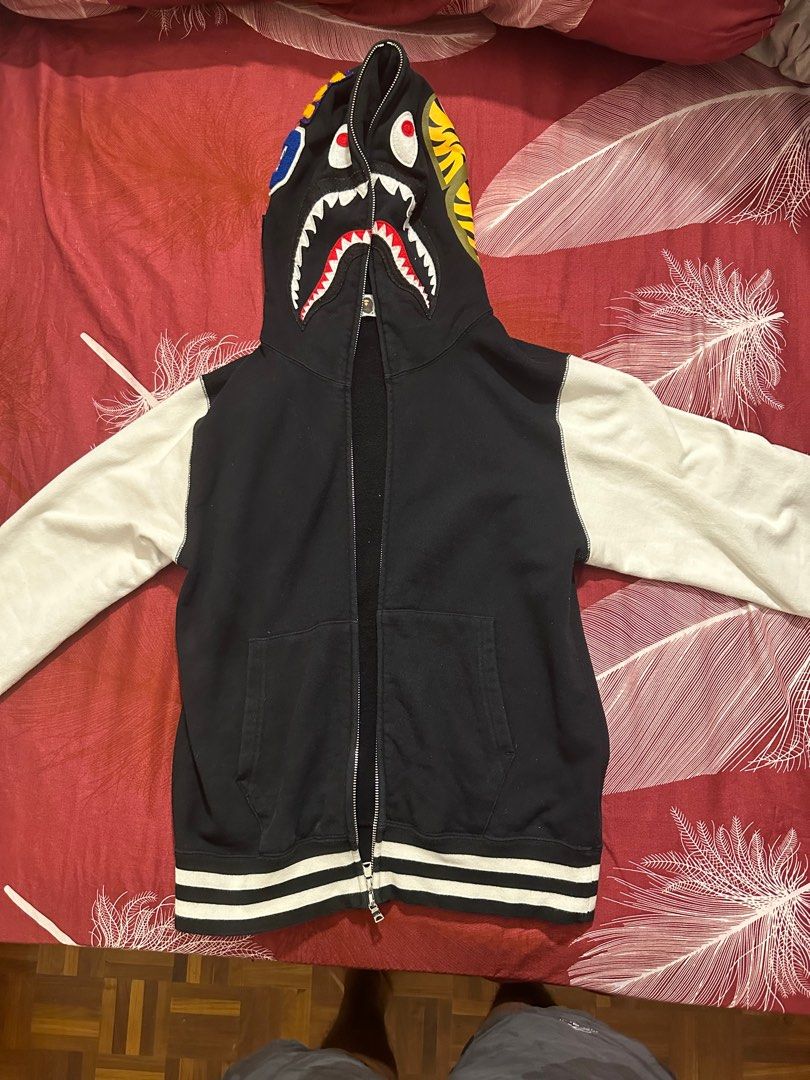 Bape shark sweat varsity jacket best sale