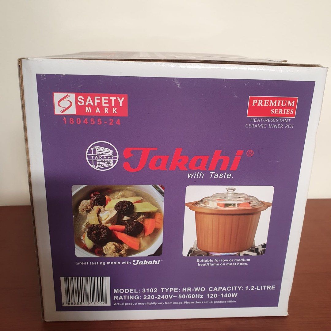 Brand New ! Takahi slow cooker crockery pot (premium series) 1.2 L