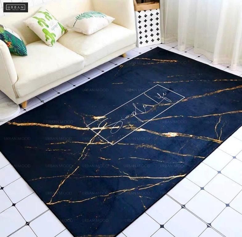 BRANDT Modern Gold Marble Streaks Carpet, Furniture & Home Living, Home ...