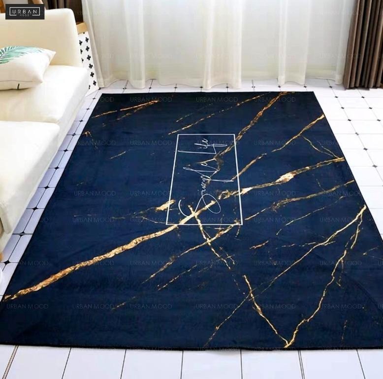 BRANDT Modern Gold Marble Streaks Carpet, Furniture & Home Living, Home ...