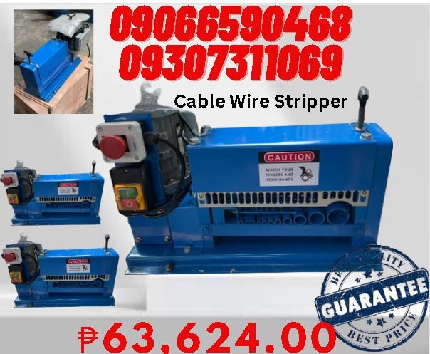 Cable Wire Stripper Blue (Category: Construction Tools & Equipment) located in Caloocan City. Submitted by royalbird.87c50e (Listing ID 1239239269, Image 1). Description: Supply Cable Cutting and Stripping Machine, Automatic Cable Stripping Machine. CE Approved, Strict Quality Control, Durable & Affordable. Advanced Technologies. Customization Service. Factory Direct Pricing. Good After Sales Service. Wire Cutting, Stripping, & Markiing Products 