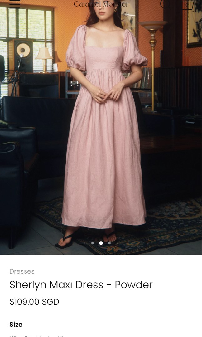 Caramel Monster Sherlyn Dress in Powder, Women's Fashion, Dresses & Sets, Dresses on Carousell