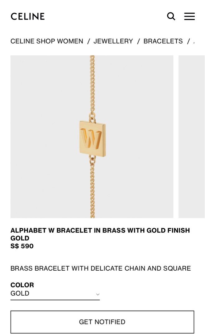 Celine on sale alphabet m