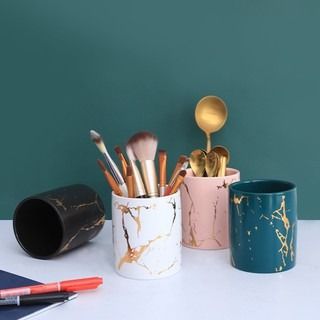Ceramic Makeup brush pen pencil holder desk organizer