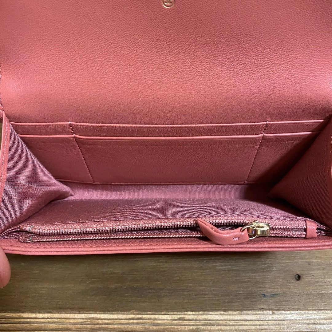 CHANEL 25S CHAIN WALLET 19 IN PINK LAMBSKIN GOLD HARDWARE