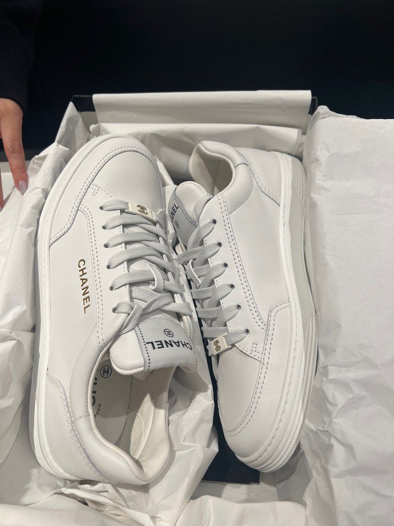 Chanel white sneakers/ trainers 39