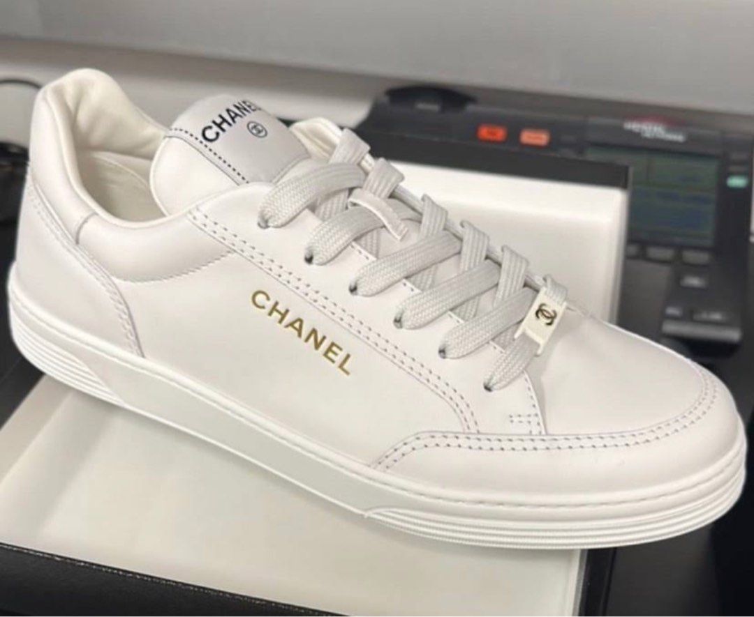 Chanel White CC Sneakers 385  Votre Luxe