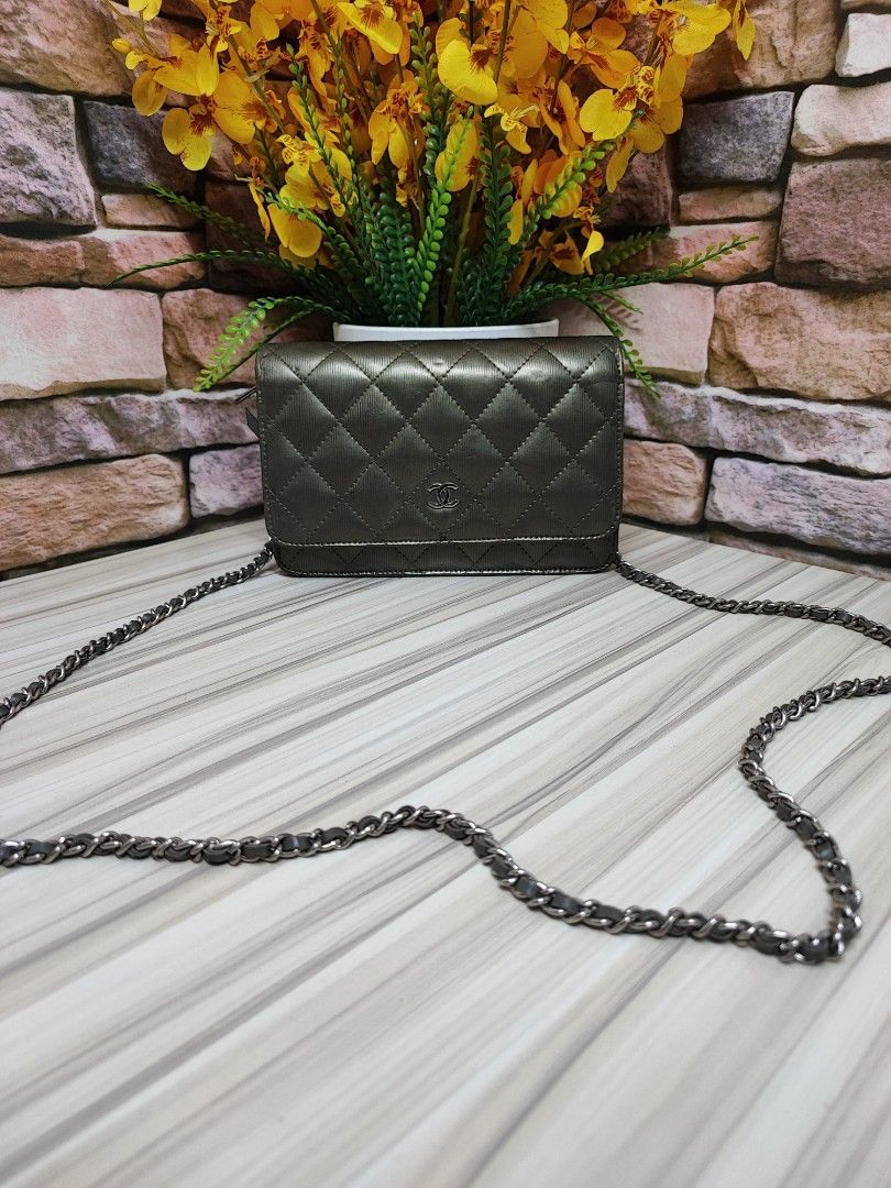 Chanel woc mini leather patent crossbody sling bag Women s