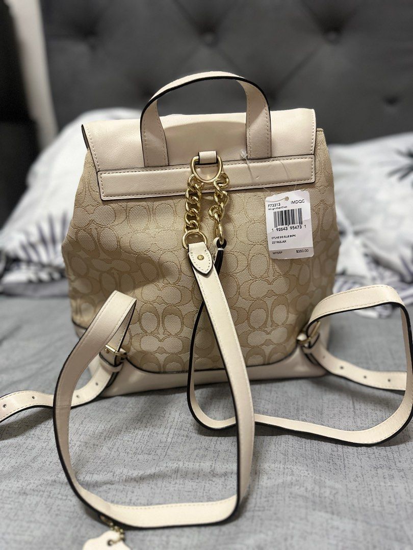 Coach elle 2025 backpack white