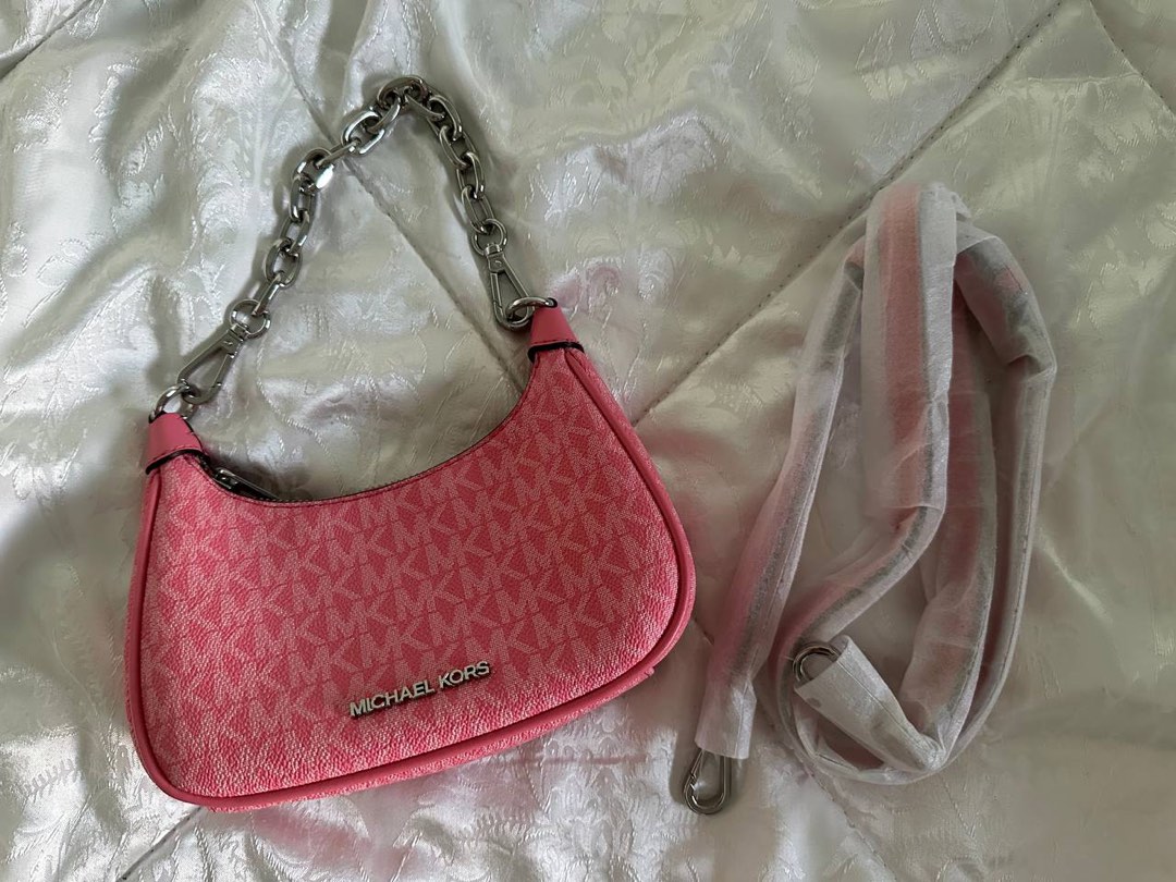 Cora Mini Brown Signature Pvc Zip Pouchette Crossbody Handbag Purse –  Robinsons Singapore