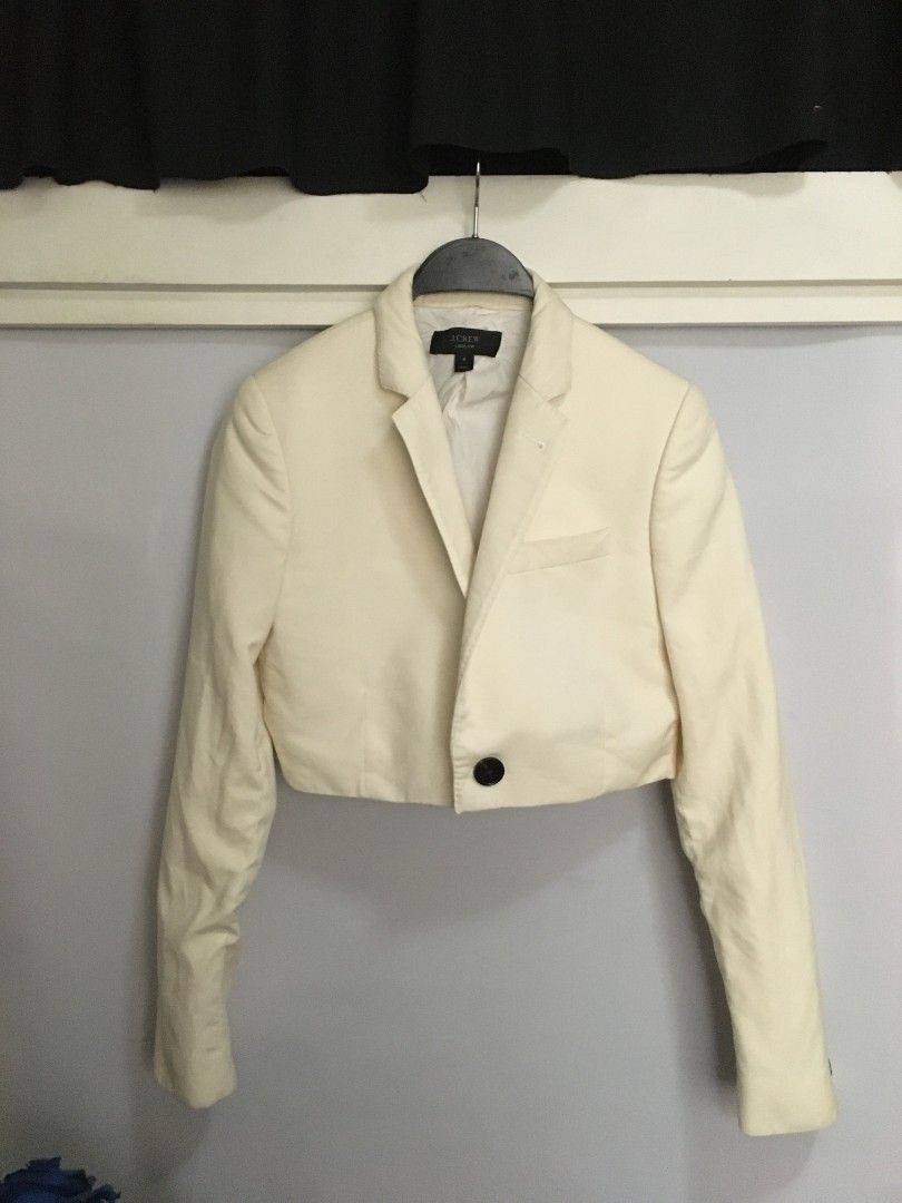 Cream Cropped Blazer on Carousell