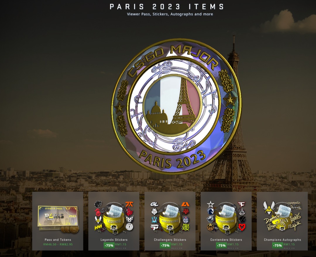 CSGO Paris 2023 Legends/Challengers/Contenders/Champion Sticker