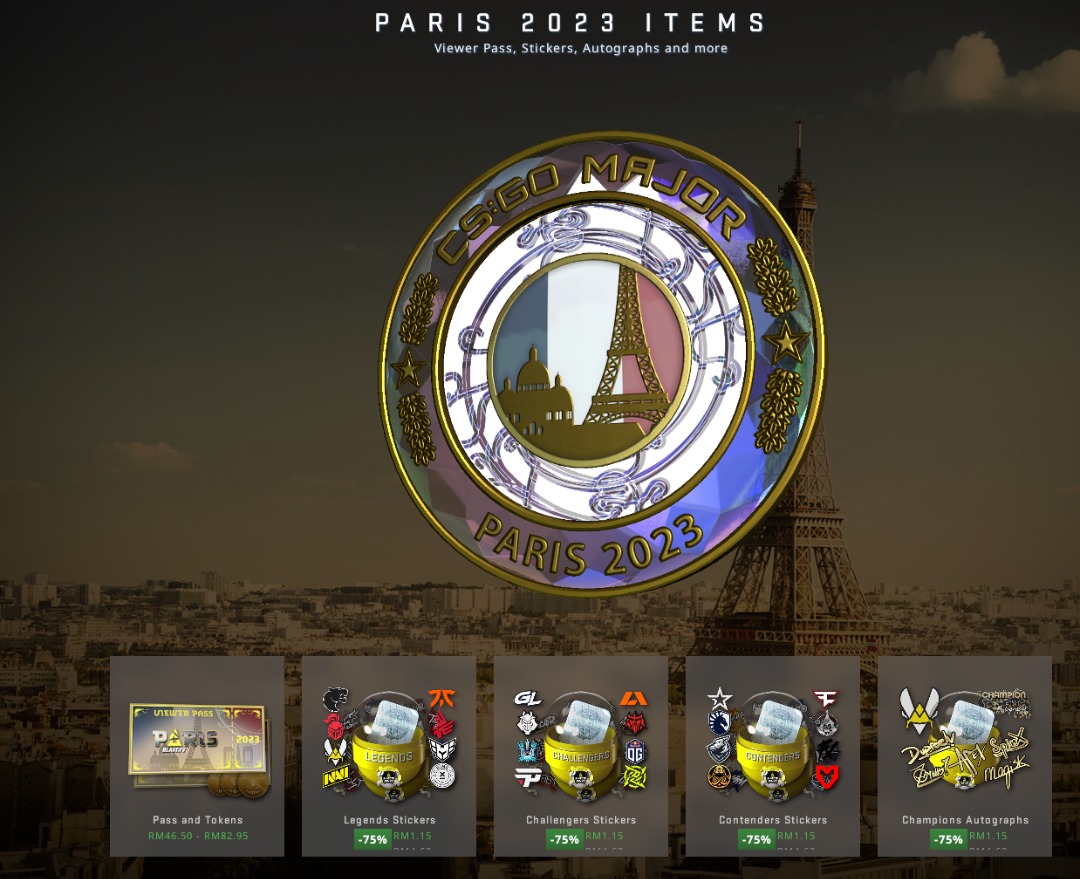 CSGO Paris 2023 Legends/Challengers/Contenders/Champion Sticker/Autograph Capsule [Instant