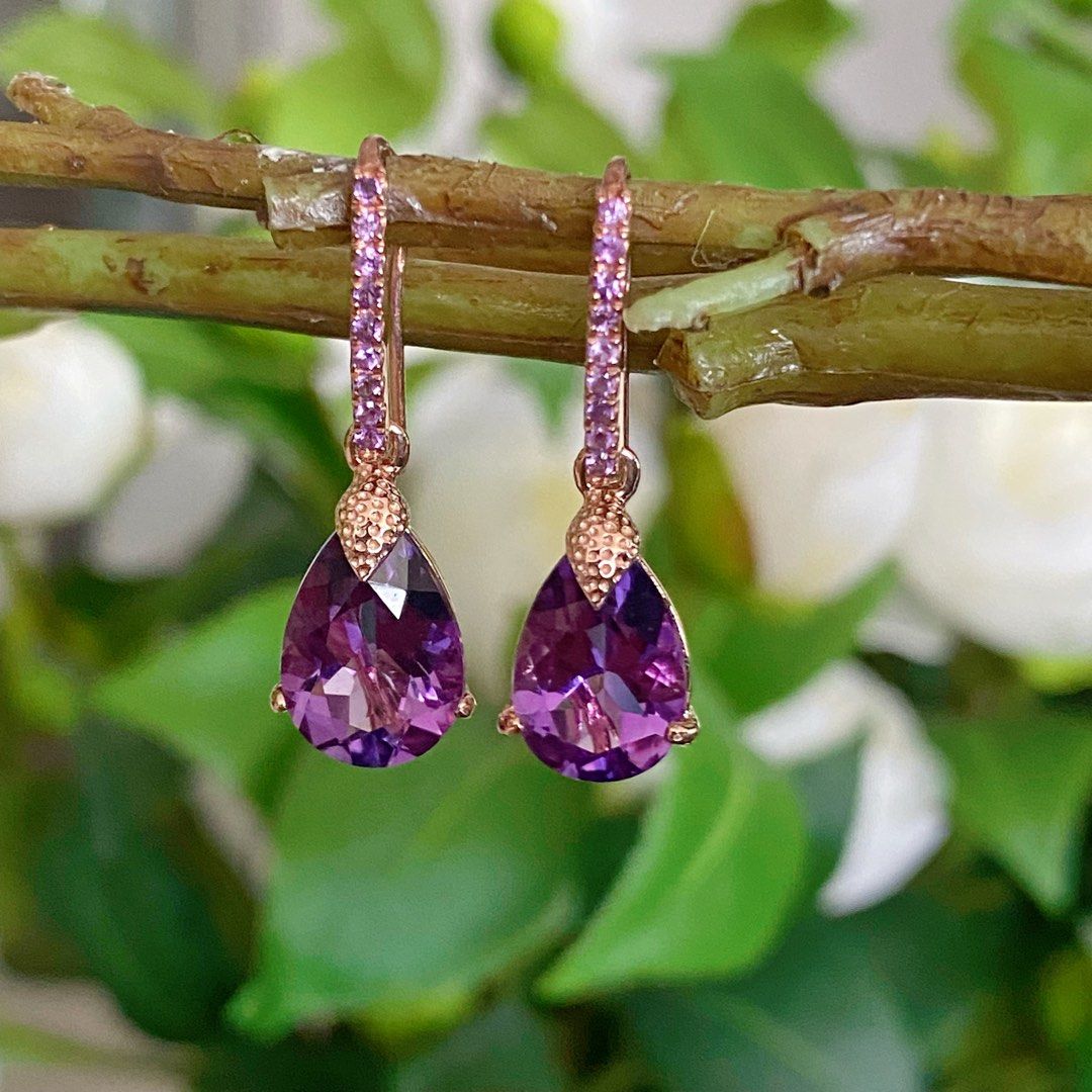 DETACHABLE amethyst earrings