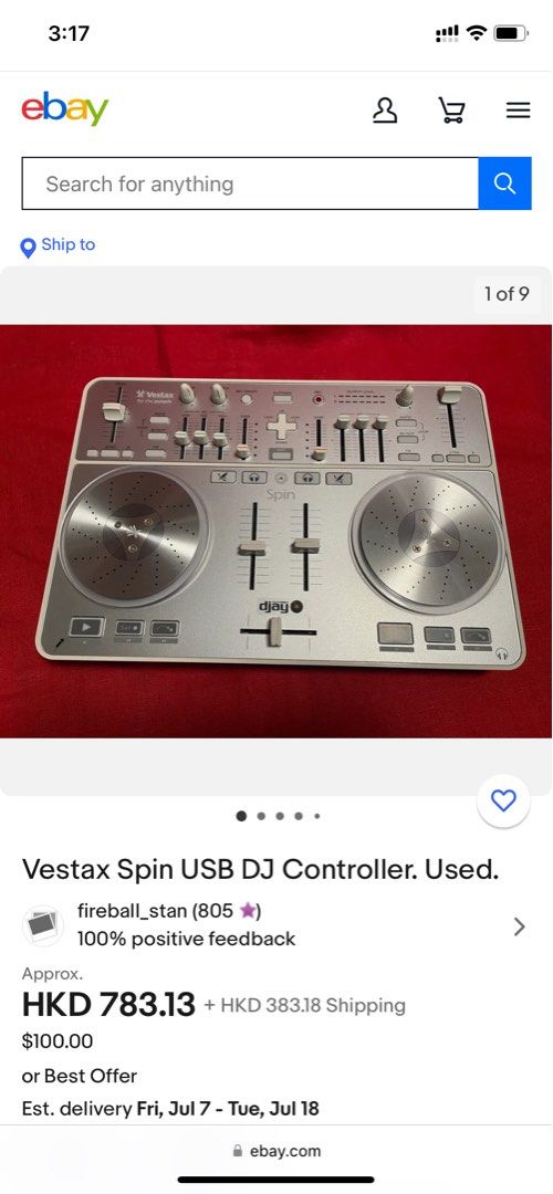 Djay Vestax打碟機Spin Dj, 音響器材, 其他音響配件及設備- Carousell