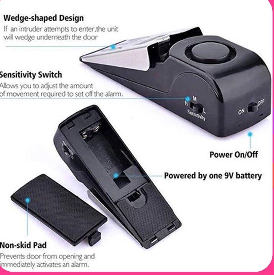 DOOR STOPPER PORTABLE LOCK ANTITHEFT SAFETY FEATURE PRIVACY PRIVATE