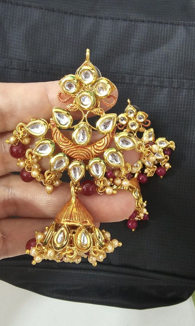 Jhumka Earrings Matt Finish temple jewellery jhumkas online For Saree and  Lehenga Buy Online