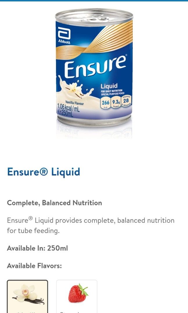 Ensure nutrition drink vanilla flavour, 23 cans new., Health