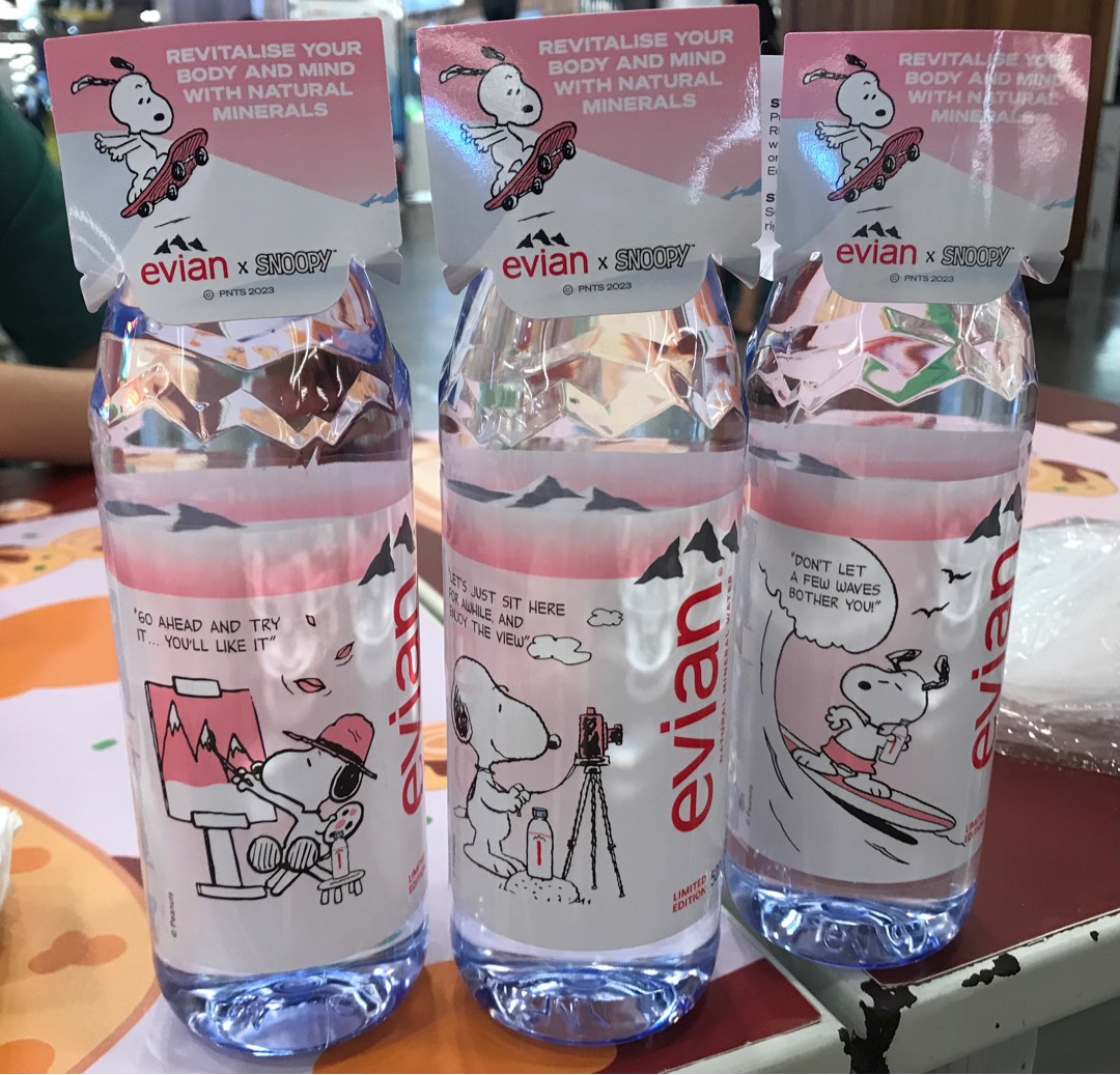 Evian snoopy mineral water 500ml, Everything Else, Others on Carousell