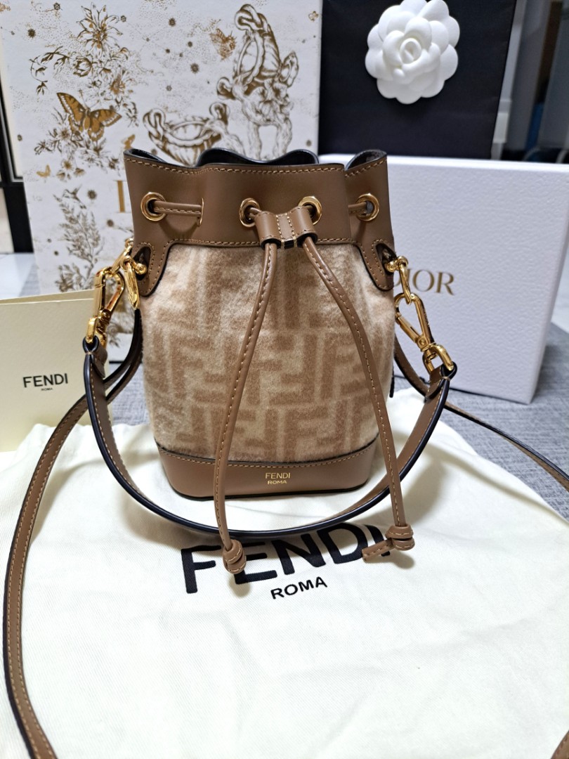 Fendi+Mon+Tresor+Bucket+Bag+Mini+Light+Blue+Leather for sale