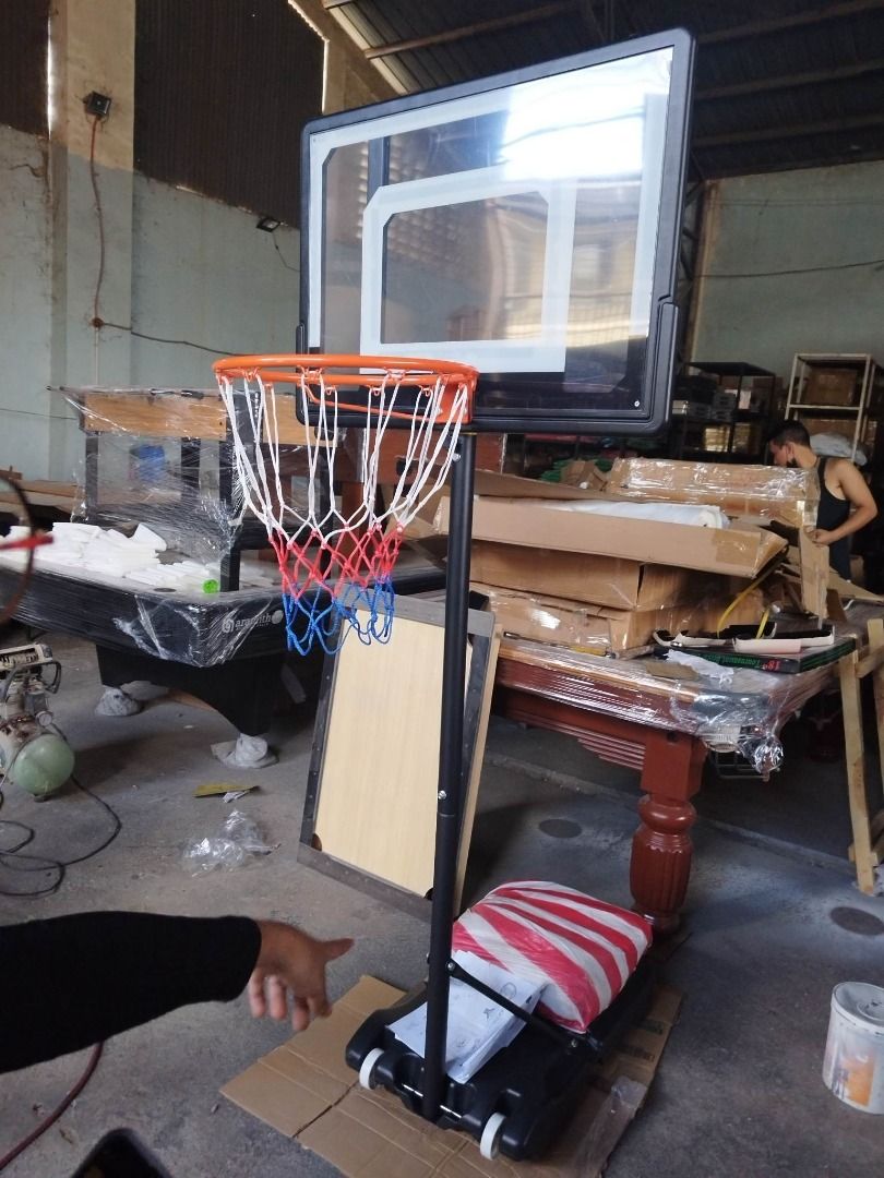 FOR SALE ADJUSTABLE BASKETBALL RING WITH BOARD AND STAND on Carousell