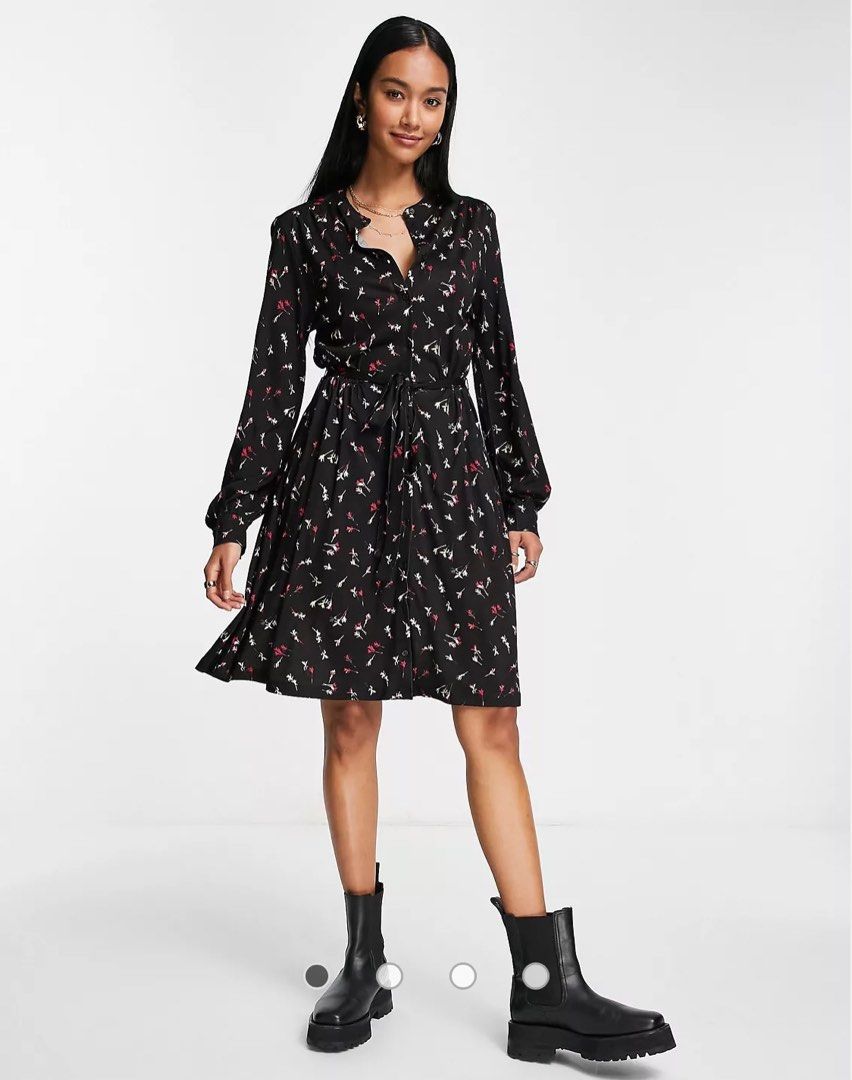 french connection meadow jersey dress FRENCH CONNECTION Fleur Spot Meadow Jersey V Neck Dress
