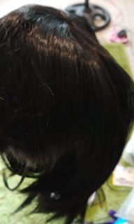 Full wig black short with bangs hair