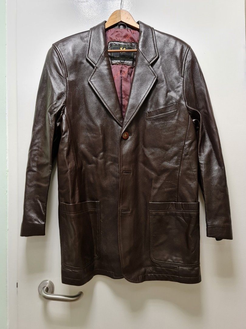 Real leather top jacket size 20