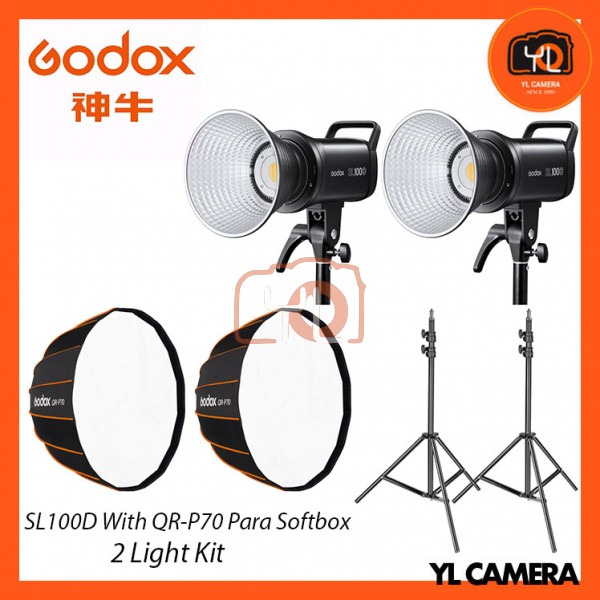 Godox SL100D Daylight With QRP70 Parabolic Softbox + 280CM Light Stand