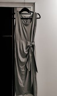 Grey wrap tie dress