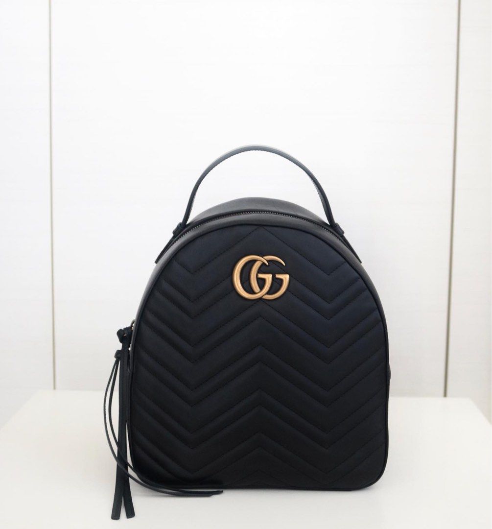 Gg marmont quilted sales leather backpack black