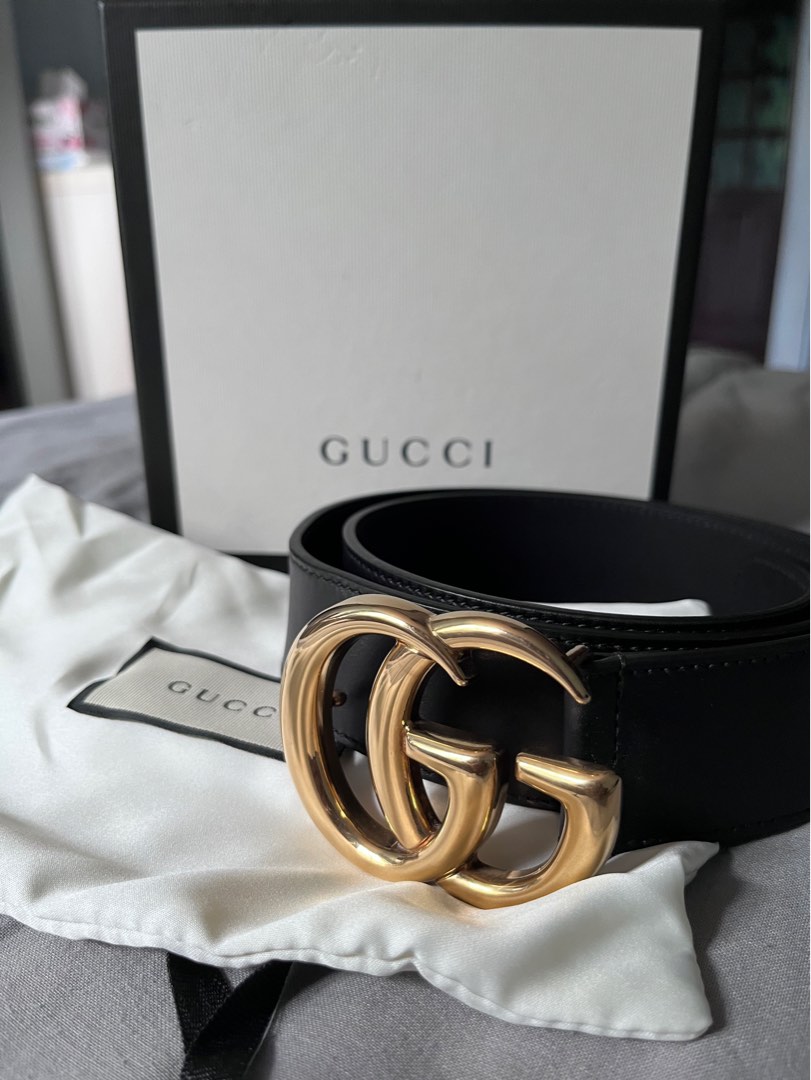 Gucci Men's Double G Buckle Leather Belt