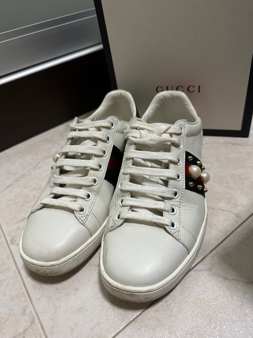 Gucci Ace Studded Leather Sneakers
