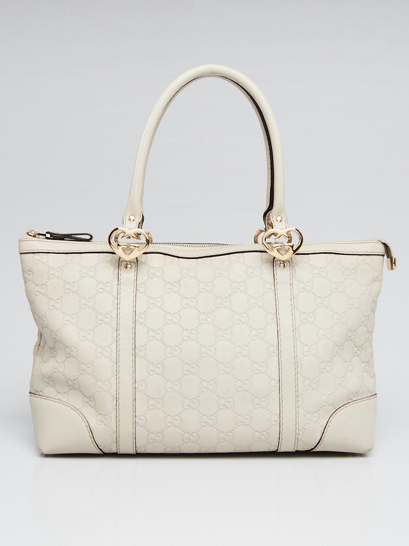 White gucci discount tote bag
