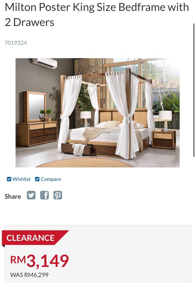 Harvey norman shop 4 poster bed