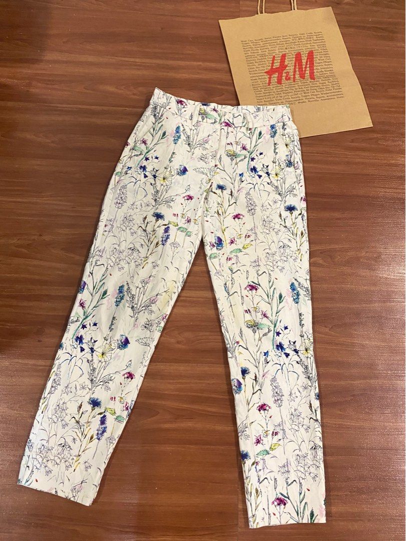 H M Floral Pants S to M size Women s Fashion Bottoms Other