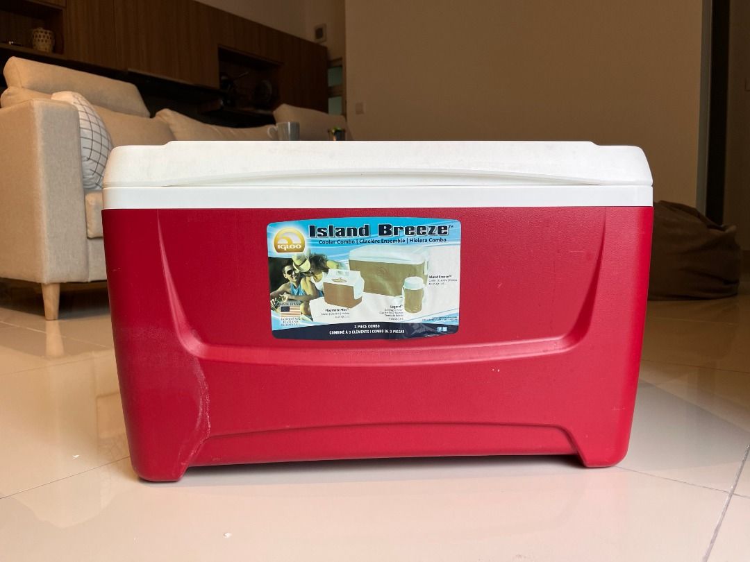 Igloo Ice Box Island Breeze Cooler 48QT 45L Red white