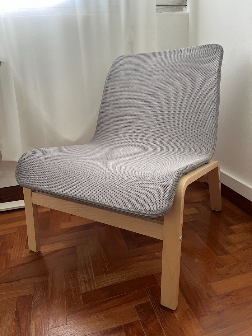 IKEA NOLMYRA Easy chair, birch veneer/grey, Furniture & Home Living