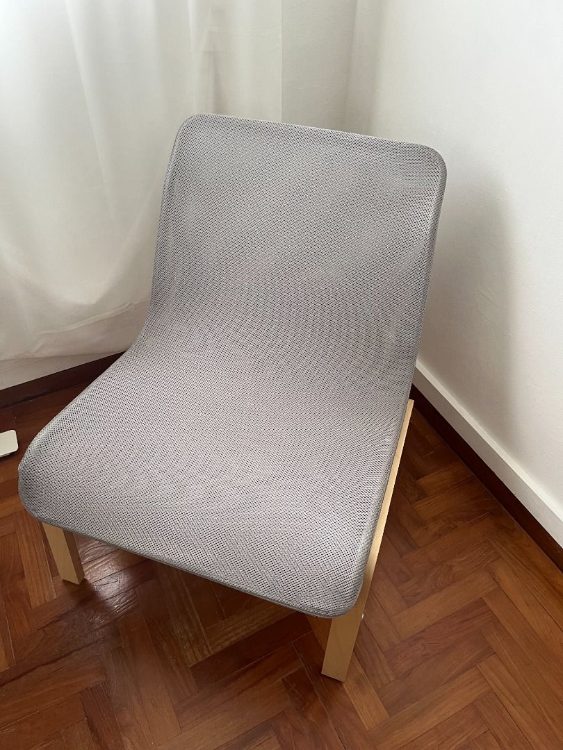 IKEA NOLMYRA Easy chair, birch veneer/grey, Furniture & Home Living