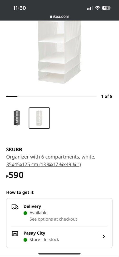 Ikea Skubb Organizer with 6 compartments on Carousell