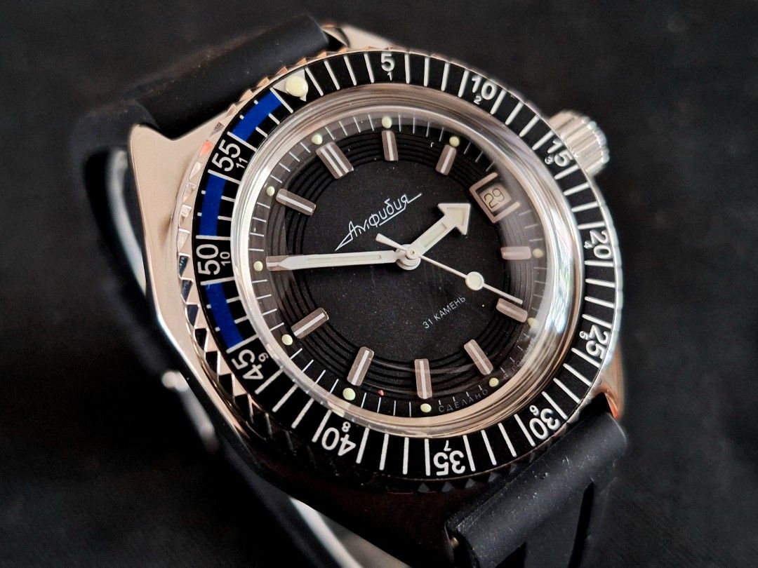 Sale Vostok Amphibia Mod Automatic Watch. Silicon strap. 200M WR