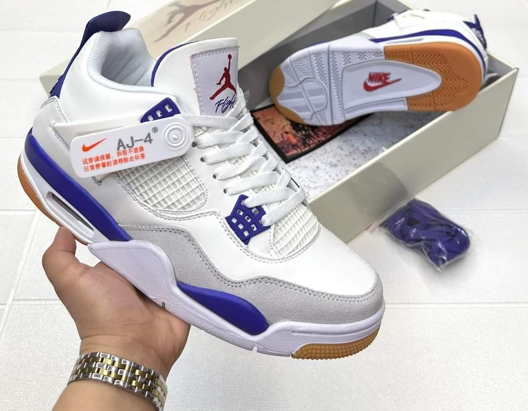 jordan 4 blue black white