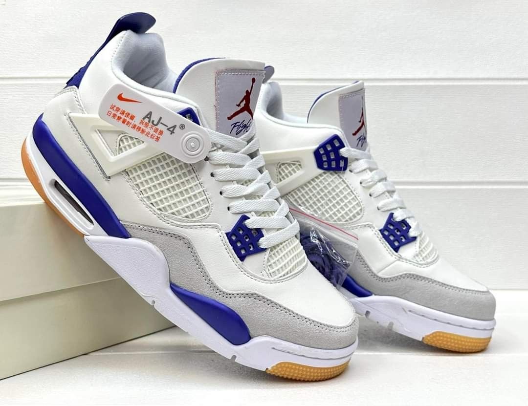 jordan 4 blue black white