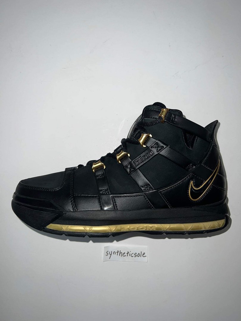 Lebron 3 Black Gold US9 Men s Fashion Footwear Sneakers on