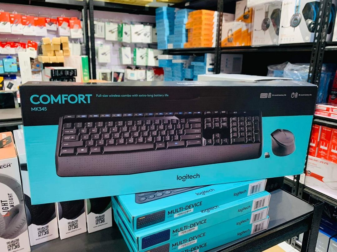 Logitech MK345 Comfort Wireless Keyboard Mouse Combo, Computers & Tech ...