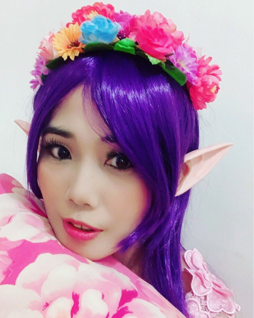 Long violet wig (Category: Hair Accessories) located in Naga. Submitted by dr_tess_fashion_house (Listing ID 1239147642, Image 2). Description: Preloved Condition: 9/10 Net type A little shiny Medium thickness Color: Violet.