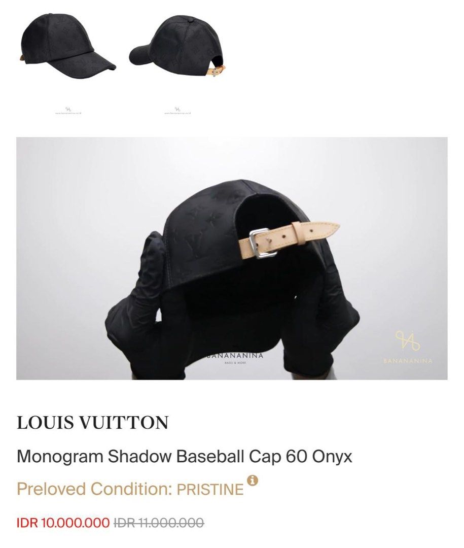 Louis Vuitton Monogram Shadow Baseball Cap 60 Onyx 